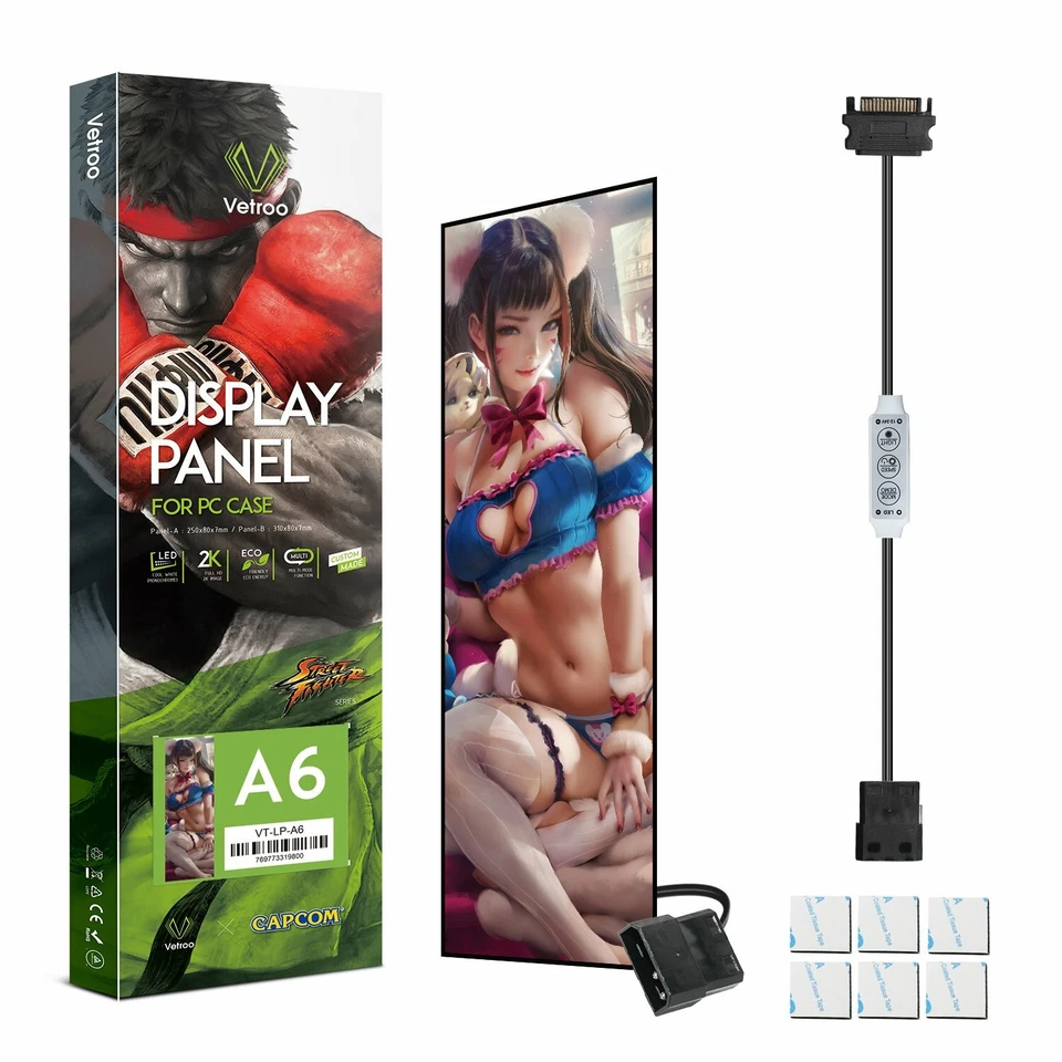 Vetroo A6 Computer Case Decor LED Vertical Board Full HD 2K Multi-Mode Function - Image 2 of 4