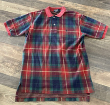 Polo Ralph Lauren size M Made USA 90s Plaid Shirt Red/Green/Yellow Vintage