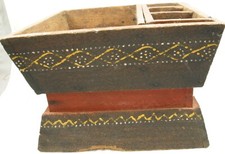 Vintage Old Mid-Century Hand-Made Wood Thailand Betel Box