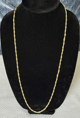 Christian Dior Twisted Rope Chain Necklace 31 Inch 79 cm Vtg Gold Tone Authentic - Picture 2 of 12