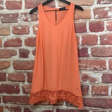 ASTR Dress Womens Small Coral Lace Accent Sleeveless Pullover