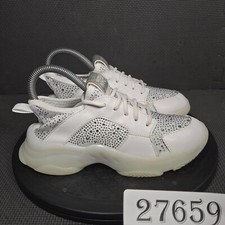 Madden NYC Rhinestone Shoes Girls Sz 3 White Lace Up Sneakers Trainers