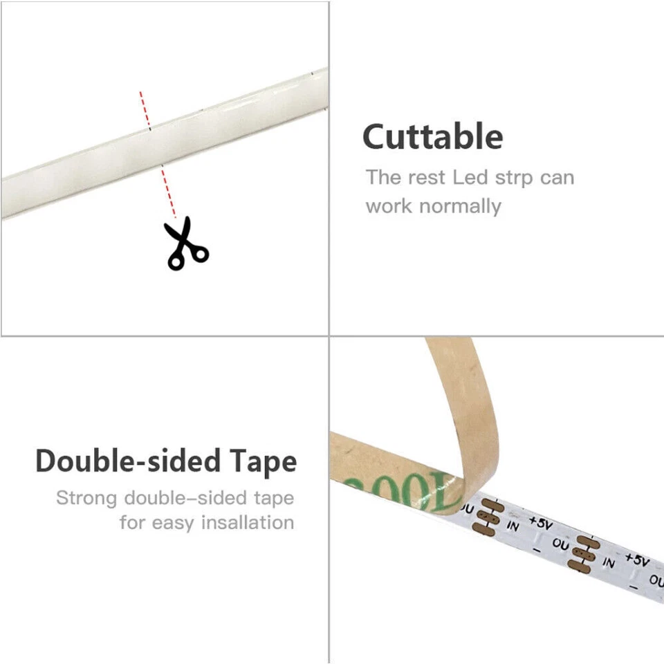 WS2812B Smart COB LED Streifen RGB Pixel 5V 160LED 12V Adressierbare 5mm - Bild 4 von 4