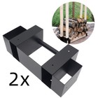 2x Heavy Duty Logs Stand Stacker Firewood Rack Bracket Adjustable Storage Holder