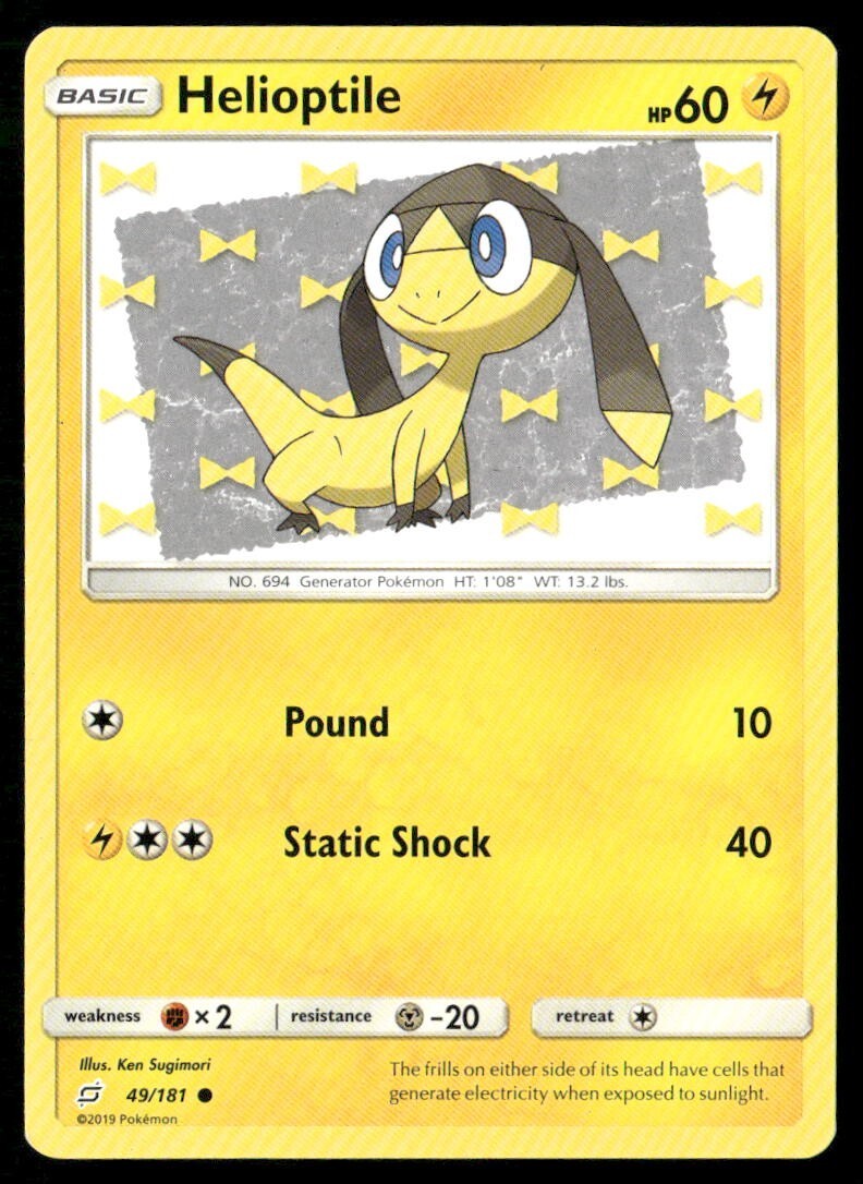 2019 Team Up Set Pokemon Card 049  Helioptile LP