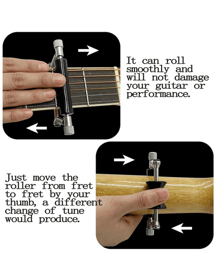 2er Pack Gitarren Roll Capo Schiebe Verstellbar Capo Gummi & Edelstahl Capo - Bild 3 von 5