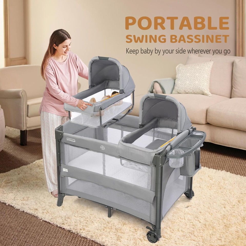 JOYMOR Twin for Baby, Bedside Convertible to Bedside