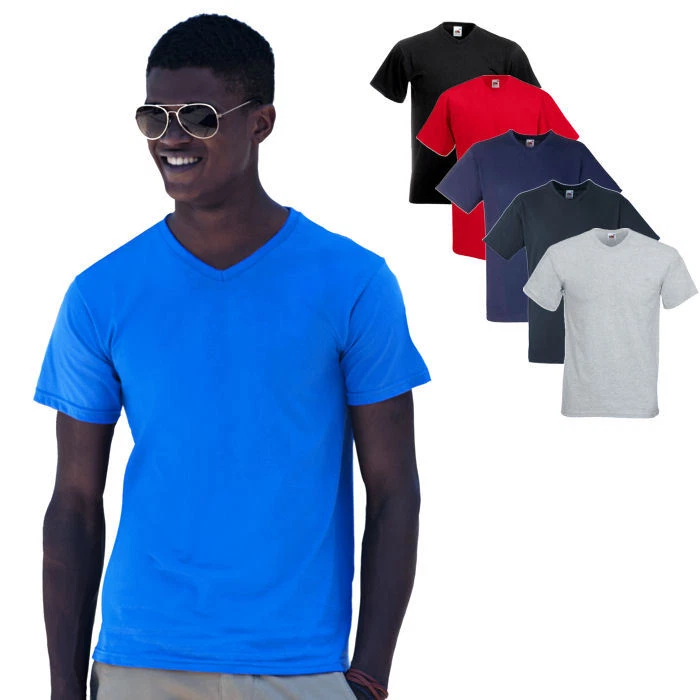 Fruit of the Loom Herren Kurzarm T-Shirt V-Neck Shirt V-Ausschnitt S M L XL XXL - Bild 1 von 1