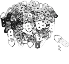 TOPZEA 100 Pack D-Ring Picture Hangers, Heavy Duty Steel Picture Frame 2 Holes C