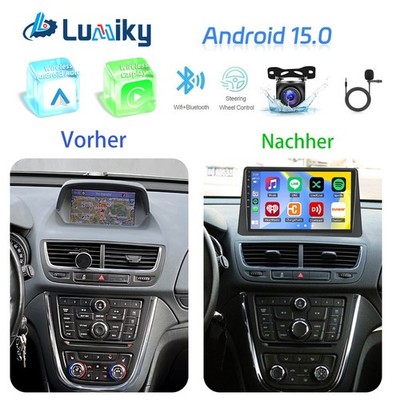 2+64G Für Opel Mokka 2012-2016 Android 15 Autoradio Stereo Carplay GPS WIFI Kam+