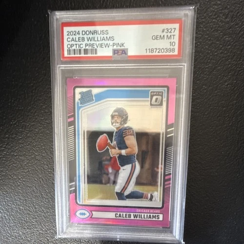 2024 Panini Donruss Caleb Williams #327 Optic Preview Pink Prizm PSA 10