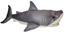 Vtg Folkmanis Great White Shark Hand Puppet Plush 36” Plastic Teeth Animal READ