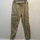 Hurley Cargo Pants Mens Medium Beige Drawstring Elastic Waist Jogger Casual