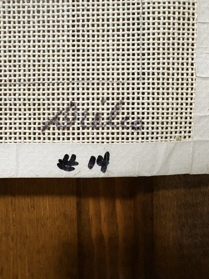 Handpainted Vintage Dielco Needlepoint Canvas 143B, Floral Spray, EUC 14 Ct Mono - Image 2 of 4