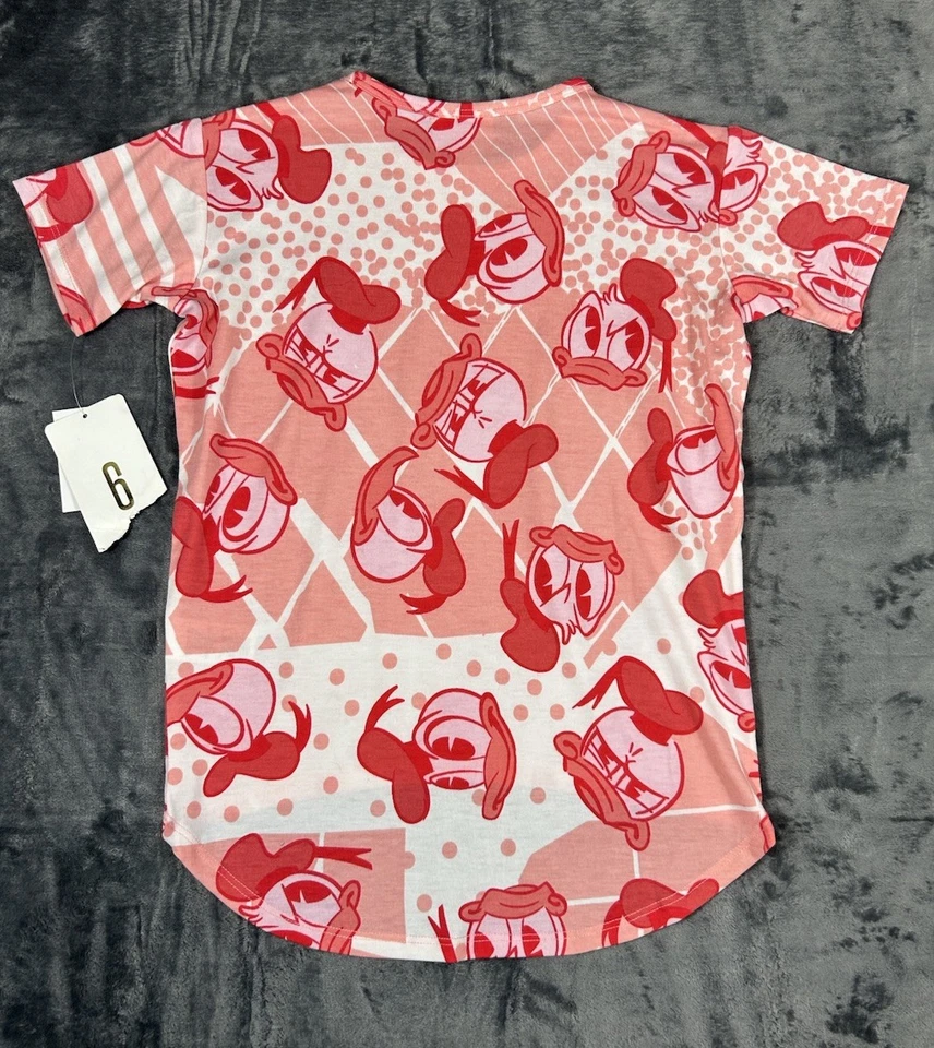 Lularoe Kids Disney Irma Tunic Top - Size 6 NEW with tags Red/Pink Donald - Image 2 of 4