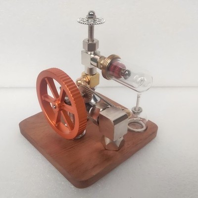 Adjustable Speed Free-Piston Stirling Engine Model   Brass & Steel Science Toy