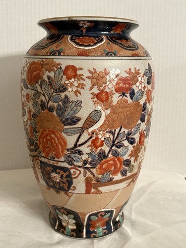 Stunning Vintage Hand Painted Imari Style Chinese Porcelain Vase 12” - Picture 3 of 14