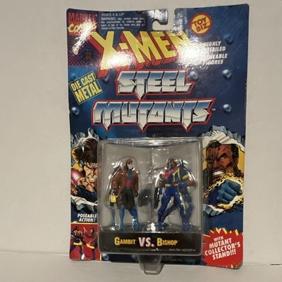 ToyBiz Steel Mutants X-Men Gambit vs Bishop Die-Cast Metal Set w/ Stand