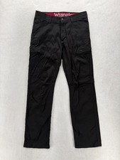 Wrangler Outdoor Series Cargo Pants Mens 32x30 Black Stretch Nylon Hiking Tech