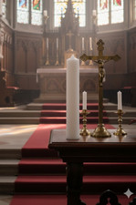 Altarkerze,weiß,500/80mm groß, Kirchenkerze Stumpenkerze Kerze f. Laterne