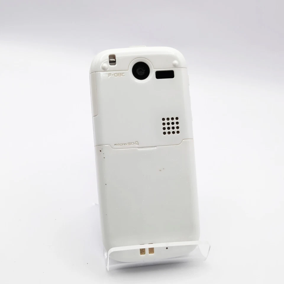 NTT docomo F-08C White Japanese Flip phone Garakei Cell phone JP used - Image 2 of 4