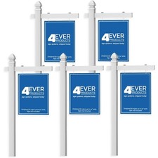 White 5 Feet Tall PVC Real Estate Sign Post Vinyl Pack of 5