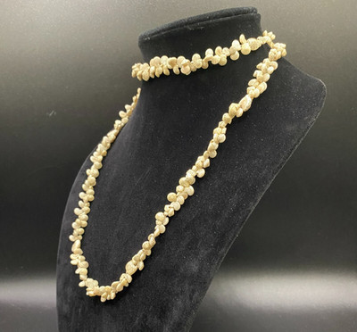 Natural Umbonium Snail Shell Necklace   38'' Strand - Beach Boho