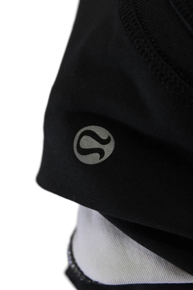 Leggings cortos laterales de malla forrados con textura de spandex negros talla L de Lululemon para mujer Foto 4 de 4