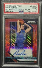 2018 Panini Prizm Rookie Signatures Choice Prizm #RSLDC Luka Doncic Auto PSA 9