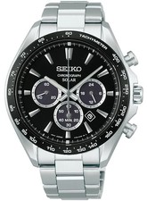 Seiko Selection S Series SBPY185 Men's Solar Chronograph Watch Black Date 2026