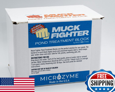 Microzyme Muck Fighter Pond Treatment Block | 30-Day | Natural Bacteria