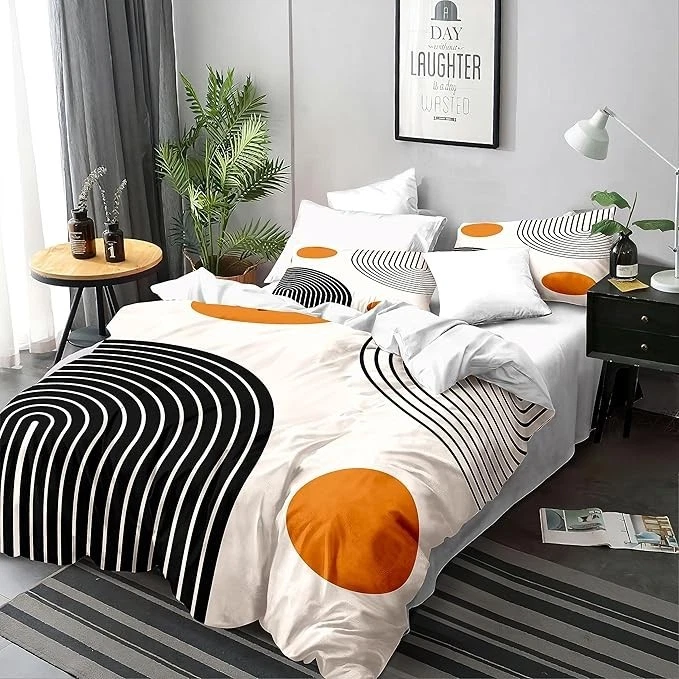 Juego de funda nórdica moderna Siwacline Mid Century Queen 1 funda nórdica 2 fundas de almohada Foto 4 de 4