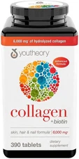 Youtheory Collagen Plus Biotin 390 Tablets Skin Hair and Nails expires 02/26