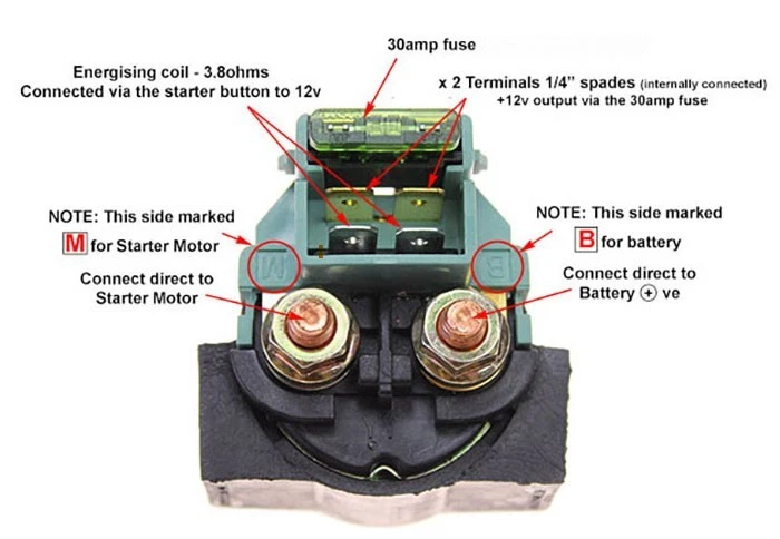 Honda CB750 1979-82 , CB750F 1979-82 , CB750C Starter Solenoid Switch Assembly — 第 2/2 张图片