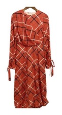 ASOS Red Geometric Patterned Dress Uk 10 58 Inch Length 100% Polyester Romania