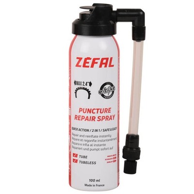 Zefal Pannenspray 100ml für SV, DV und AV Ventil Reparaturspray Kit Fahrrad