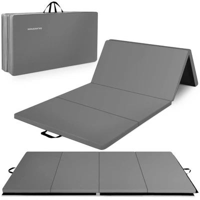 BALANCEFROM FITNESS BalanceFrom GoGym 120x48in All Purpose Folding Gymnastics Mat, Gray (Open Box)