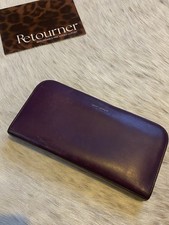 Saint Laurent Paris Zip Around Long Wallet Purse Purple Leather