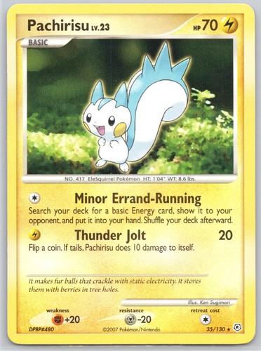 Pachirisu 35/130 Rare Diamond & Pearl Pokemon Lightly Played