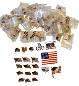   American Flag Lot Mostly Lapel Pins USA Patriotic Pin 4th Of July