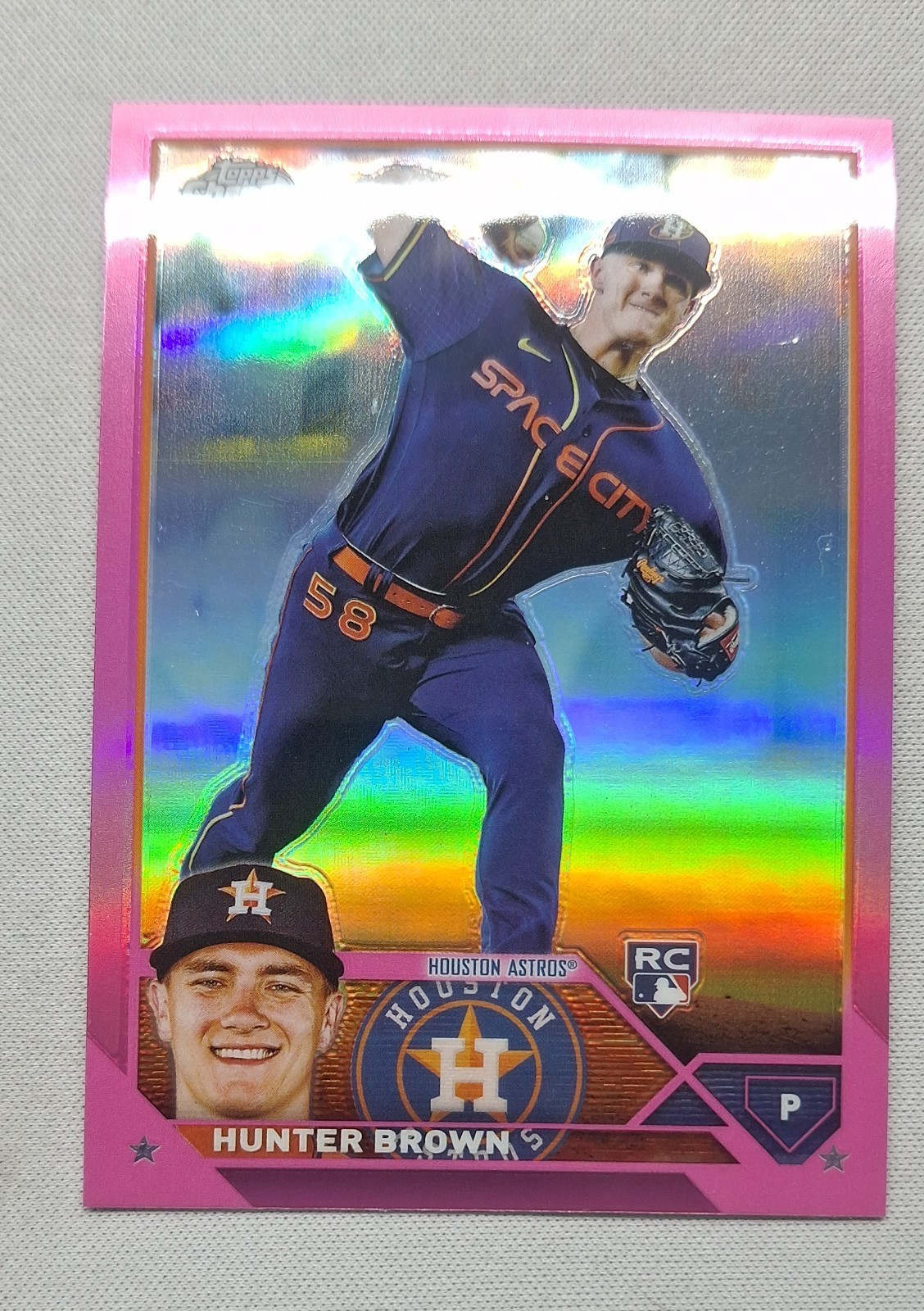 2023 Topps Chrome - Hunter Brown #197 Pink Refractor (RC)