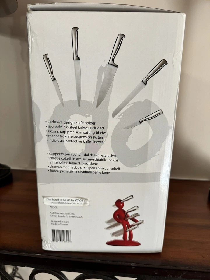 Juego completo de cuchillos Raffaele Iannello Voodoo The Ex Red soporte cuchillo 5 piezas nuevo en caja Foto 3 de 4