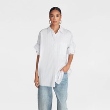 KBB by KAHLANA Women Short Sleeve Button-Down 'The Tucked Sleeve Shirt' -