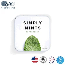 SIMPLY  Peppermint Mints | 30 Count | Breath Freshening & Allergen-Friendly