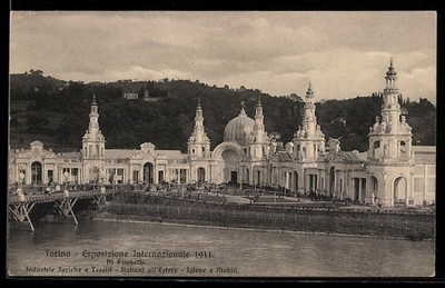 AK Torino, Esposizione Internazionale 1911, Pilanetto, Industrie Seriche e Tess 