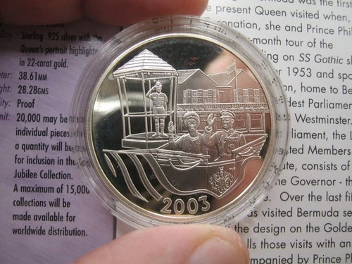 BULLION - 2003 Metric 1oz Capsuled Silver Proof Coin Royal Visit & COA