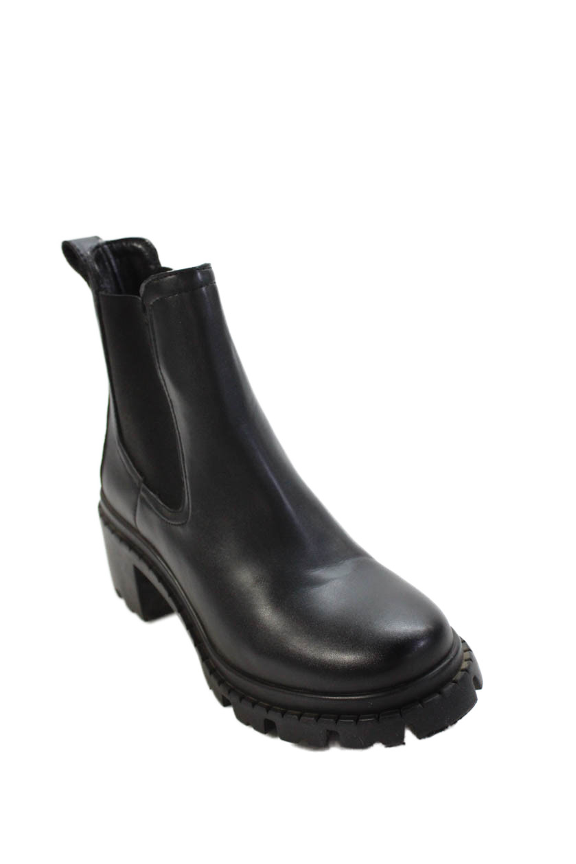 Steve Madden Womens Slip On Heeled Ankle Boots Solid Black Size 6Free Shipping in US $100+ Orders | $6.95 Orders Below
