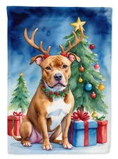 Pit Bull Terrier Christmas Reindeer Flag Garden Size DAC7839GF