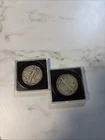 lot of two half dollar coins with cases silver / 1937 - 1947 / liberty walking