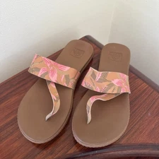 REEF Cushion Court Hibiscus Flip-Flop Sandals Women's 10